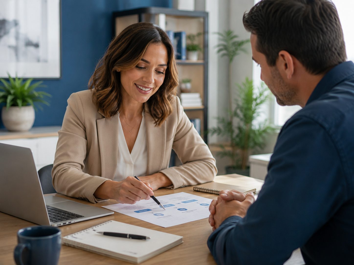 Established business owner reviewing the business funding process at a laptop