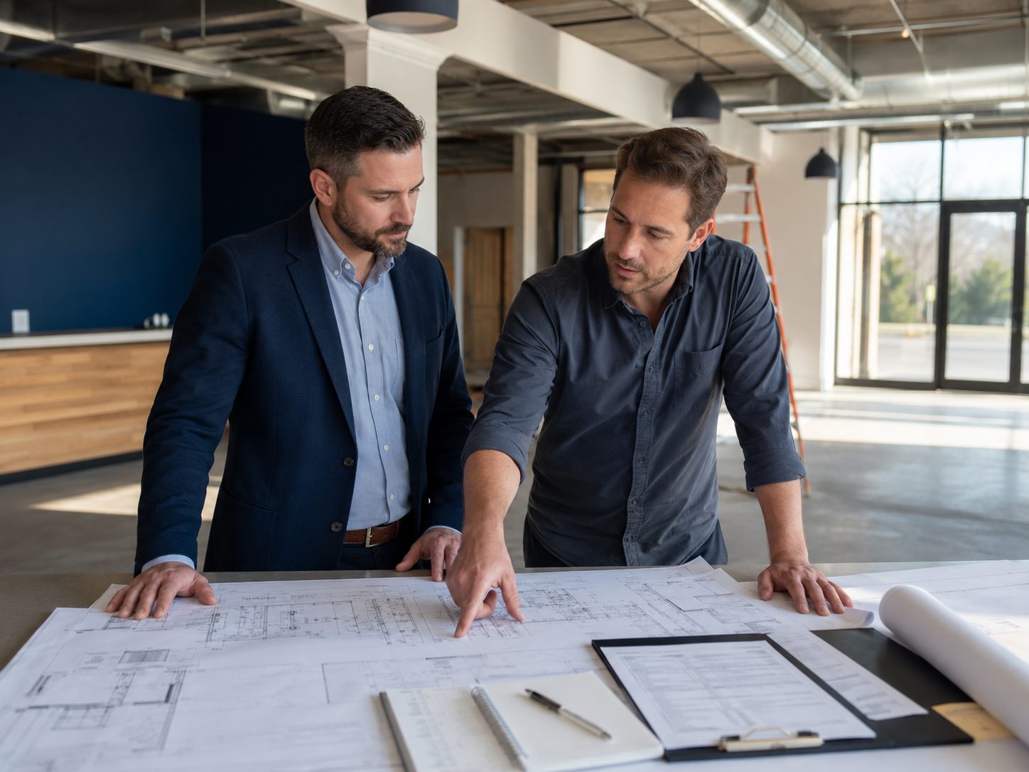 Established business owner reviewing term loan options at a laptop